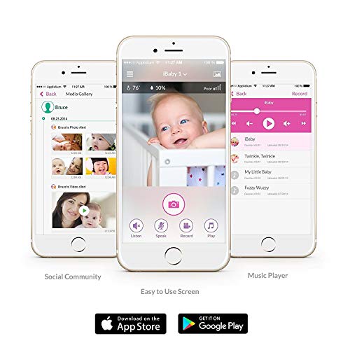 iBaby Baby Monitor M2S Plus, 1080p Full HD Wi-Fi Digital Video Home Camera with Temp & Humidity Detector and Sound and Motion Alerts, Night Vision Camera, iPhone and Android