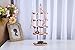 4 Tiers Rotating Jewelry Organizer Earring Holder Stand Earring Tree Tabletop Metal Display Rack for Women and Girl - Rose Gold