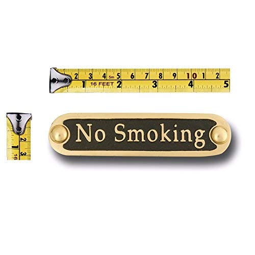 No Smoking Brass Door Sign. Traditional Style Home Décor Wall Plaque Handmade by The Metal Foundry UK.