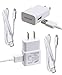 Samsung 2 Travel Charger Adapters with 2 OEM 5-Feet Micro USB Data Sync Cables for Galaxy S2/S3/S4/S5 - Non-Retail Packaging - White
