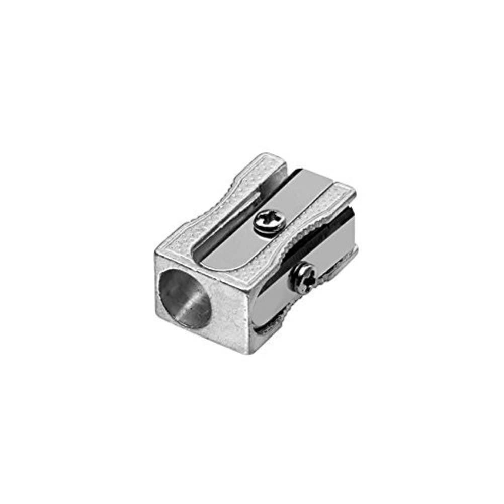Westcott E-14211 00-I Metal Block Shape Single Hole Pencil Sharpener with Replacement Blade, Pack of 20