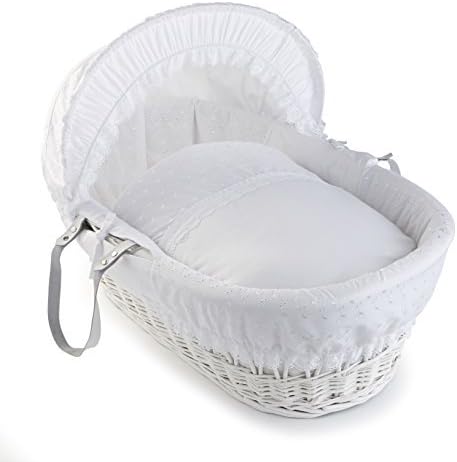 clair de lune white wicker moses basket