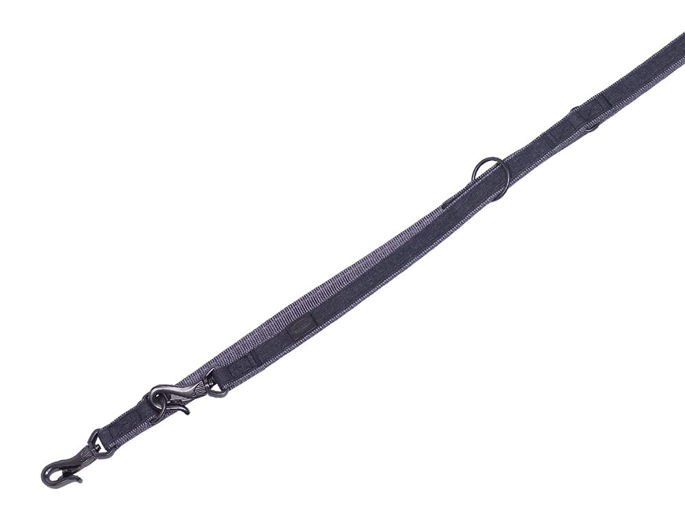 Nobby Linen Deluxe Dog Lead Length 200 cm Width 16 mm Black/Grey