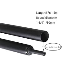 Tubo termorretráctil de doble pared 3:1 ratio de calor activado adhesivo pegamento forrado marino tubo de enrejado de alambre protector de funda negro 5 pies