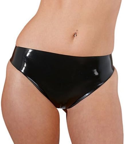 Sharon Sloane Large Crotchless Latex Panties, Black
