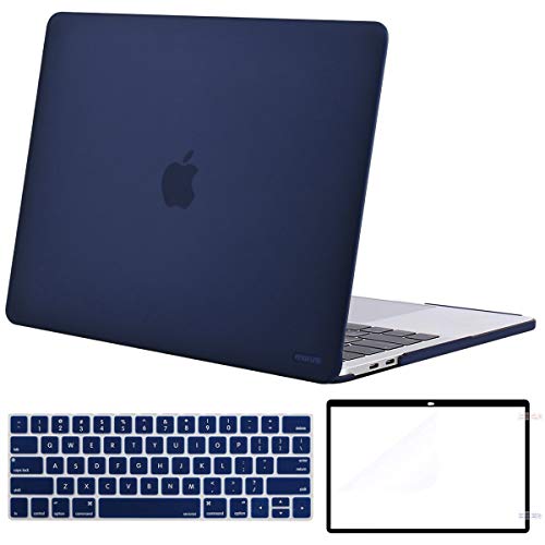 MOSISO MacBook Pro 13 Case Corner Protective Compatible with MacBook Pro 13 inch 2019 2018 2017 2016 Release A2159 A1989 A1706 A1708, Plastic Hard Shell&Keyboard Cover&Screen Protector, Navy Blue