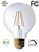 Bioluz LED 92 CRI G25 Globe Light Bulbs Clear Glass Filament 60W Replacement (Uses only 5.5W) Vanity Light Bulbs for Bathroom Warm White 2700K Dimmable UL Listed Title 20 3-Pack