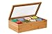 Sagler Tea Box Tea Storage Bamboo Natural, Nice Tea Chest Tea Packaging Good for Tea Bag Holder