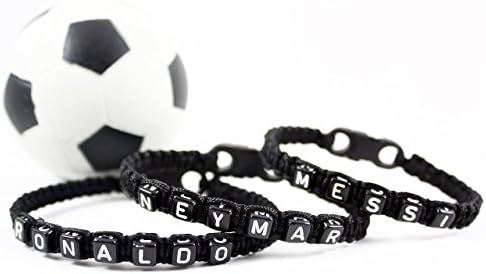 Soccer Football Cord bracelets - Cristiano Ronaldo Lionel Messi Neymar Jr Soccer Football Sports Bracelet, Barcelona, Real Madrid, Customized
