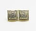 Fellocoo Men's 14k Gold Large Solid Square Kite Shaped Screw Back Stud Earrings