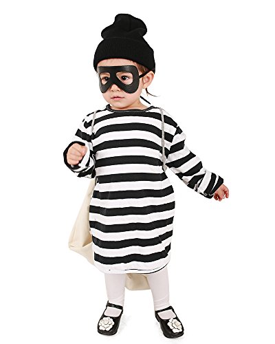 Miccostumes Kids Burglar Robber Halloween Costume Hat Mask Bag