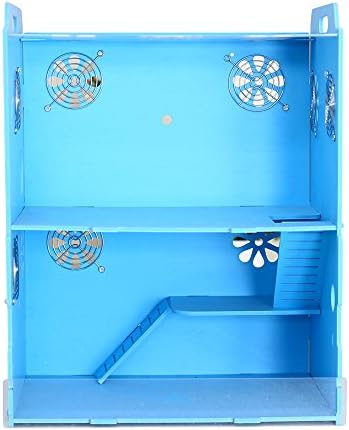 Dalle Craft Double-Layer Ecological plate Dwarf Hamster Cage Living Habitat Cage for Small Animals Like Dwarf Hamster (Small, Blue)
