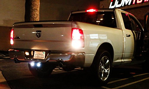 iJDMTOY Tow Hitch Mount 40W High Power CREE LED Reverse Lights, Off-Road Rear Search Lighting For 2003-up Dodge RAM 1500 (w/ Brackets, Switch & Wiring Harness)