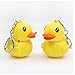 3PCS Lovely Flashlight Yellow Duck Keychains Sound Cartoon Child Toy Car Bag