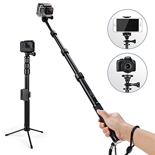 HSU-Handheld-Monopod-Extension-Pole-With-Phone-Clip-HolderTripod-Stand-Waterproof-Selfie-Stick-for-GoPro-Hero-65-BlackSession-Digital-Cameras-and-Cell-Phone-Extendable-At-44