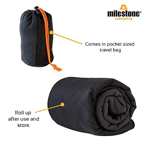 Milestone microfaster campinghanddoek - zwart, groot - Image 8