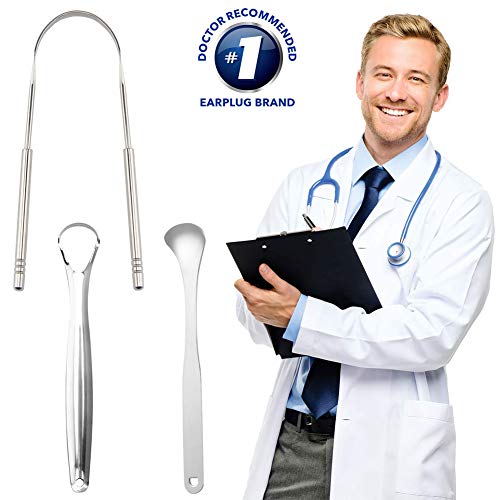 Tongue Scraper Set Cleaner for Adults Kids Surgical Grade Stainless Steel Metal Dental Kit Professional Fresh Breath Maintains Oral Hygiene Scrapers Plaque Removal (Set of 3) - Thumbnail 6