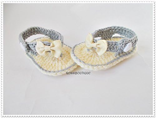 Baby Flip Flops, Baby Sandals, Gtay Sandals, Crochet Baby Flip Flops