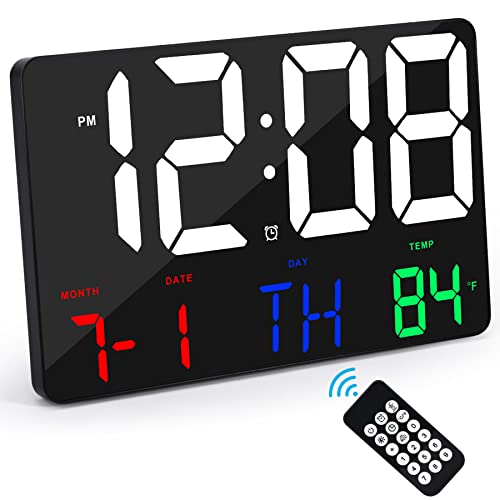 Amgico Digital Wall Clock,11.4" Digital Clock Large Display, Adjustable