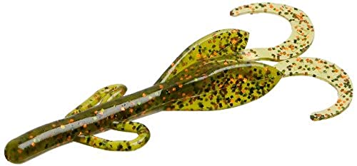 Zoom Bait Baby Brush Hog Bait-Pack of 12 (Water Green Orange, 5 1/2-Inch)