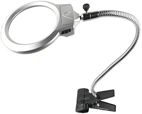 Clip-on Metal Hose LED Lamp Magnifier Soldering Loupe with Magnifying Glass Adjustable PCB Circuit Board Jewelry Inspection Tool
