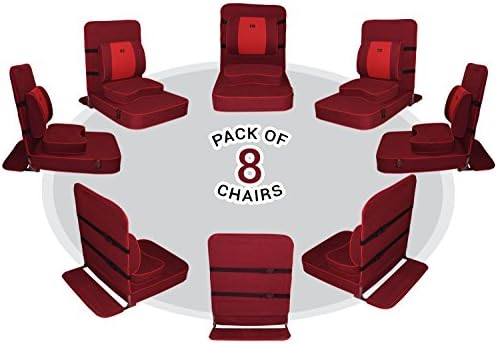 Friends of Meditation Extra Large Relaxing Buddha Meditation and Yoga Chair with backsupport and Meditation Block (Pack of 8 Maroon) …