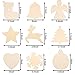 Tatuo 90 Pieces Unfinished Ornaments Christmas Wooden Ornaments Hanging Embellishments Crafts for DIY, Christmas Hanging Decoration (White Multi-Shapes)