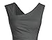 MUXXN Women's Pure Asymmetric Neckline Casual Work Midi Dress(M Gray)