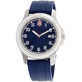 Victorinox Swiss Army Garrison Elegance Date Watch 40mm Case Blue Dial and Rubber Sport Strap 26068.CB