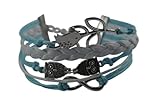 BlueTop(TM) Retro Braided Owl Infinity Olive Branch Wrap Bracelet Bangle Leather Rope