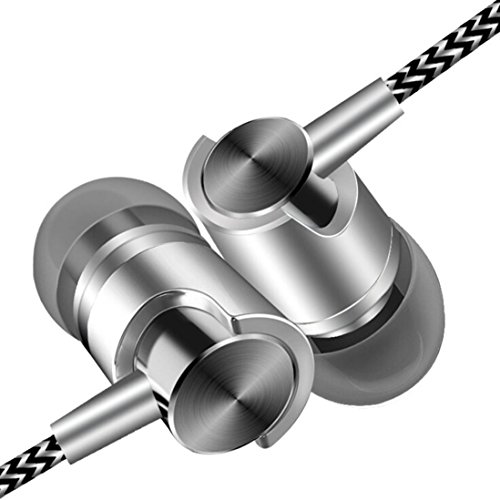 MChoice Universal 3.5mm in-Ear Stereo Earbuds Earphone with Mic for Cell Phone (Silver)