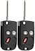 KeylessOption Keyless Entry Remote Control Car Flip Ignition Key Fob Replacement for Chevy GMC Cadillac LHJ011 (Pack of 2)