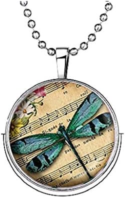 KHUSHWANI ENTERPRISE Fluorescence Dragonfly Music Symbol Vintage Steampunk Glow In The Dark Pendant for Women