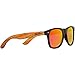 Woodies Zebra Wood Sunglasses with Red Mirrored Polarized Lens and Real Wooden Frame for Men and Women | 100% UVA/UVB Protection