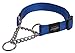 Rogz Utility Large 3/4-Inch Reflective Fanbelt Obedience Half-Check Dog Collar, Blue