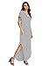 Verdusa Women's Casual V Neck Side Split Beach Long Maxi Dress Navy&White S
