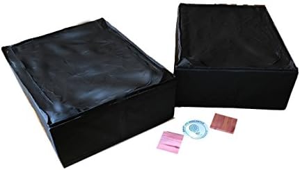 Ikea Skubb Under Bed, Bedroom Storage Boxes, Black, (17 3/4" x 21 3/4'' x 7 1/2"), 2 PACK with Cedar Blocks