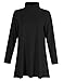 Leadingstar Women's Turtleneck Loose Casual Long Sleeve A-Swing T Shirt Dress