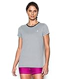 Under Armour Women's Tech Crew - Stripe, Black/White, Large