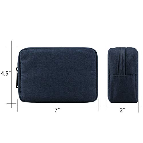 Electronic Accessories Bag,Digital Gadget Organizer Case,Nylon Travel Gear Storage Carrying Sleeve Pouch for Cable,USB,Earphones,Portable Hard Drives,Power Banks,Navy