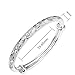 Cy trendy Fine Jewelry Solid 925 Sterling Silver Womens Bracelet Valentine's Day/Motivational/Birthday/Couple Gift Cuff Bangle (Buddhist scripture)