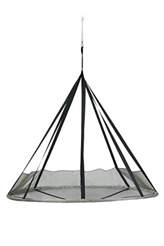 Flower House FHFSSVR Flying Saucer Hanging Hammock Chair with Bird & Bug Net, Silver