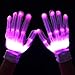 Elar Julie LED 12-Color Flashing Skeleton Gloves - Novelty Halloween Costume Party Gloves, 1 Pair, White