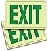 Exit Photoluminescent Signs Stickers - 2 Pack 10x7 Inch - Premium Self-Adhesive Glow in The Dark Vinyl, Laminated for Ultimate UV, Weather, Scratch, Water and Fade Resistance, Indoor & Outdoor