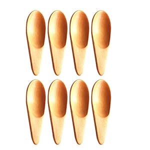 UPKOCH 8 stuks mini houten kleine zoutlepels massief hout kruiden lepel handgemaakte honing theelepel voor specerijen…