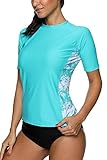 ALove Floral Rash Guard Shirts for Women Surfing