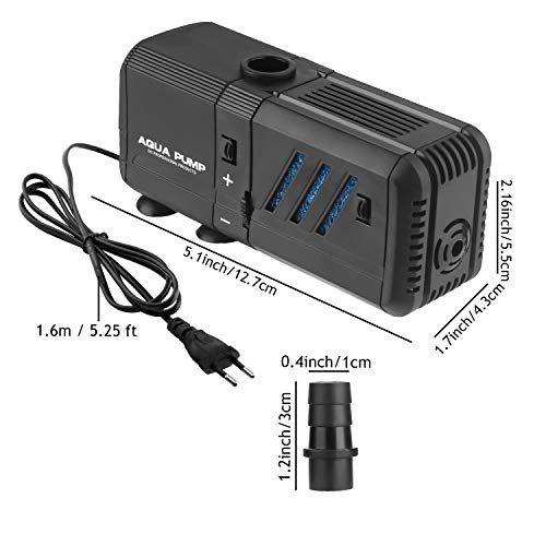 NO.17 6W Aquarium Filter, Adjustable Internal Aquarium Filter with Water Pump 500L/H for Aquarium 30-150L