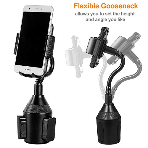 Cup Phone Holder for car Universal Adjustable Gooseneck Portable Cup Holder Car Mount for iPhone X / 8/8+ / 7/7 Plus / 6/6+, Samsung