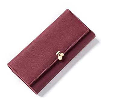 GETKO WITH DEVICE Womens Leather Wallets Fashion Long Purse Handbag