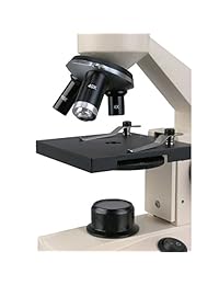 Microscopio compuesto metálico con luz LED y lente óptico de vidrio AmScope de 6 ajustes 40 x 1000 x, AC portátil o con energía de la batería